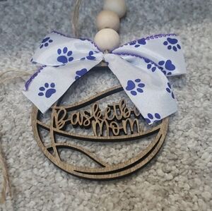 Basketball mom laser engraved car charm/Christmas ornament